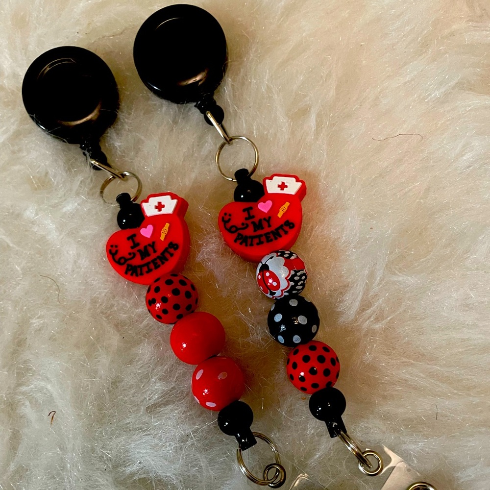 Silicone Beaded Badge Reel | Nurse ID Badge Reel | Nurse Accessories
